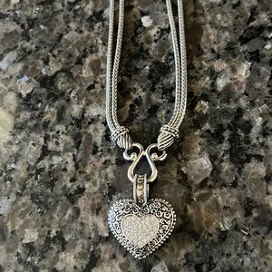 Lia Sophia silver heart necklace.